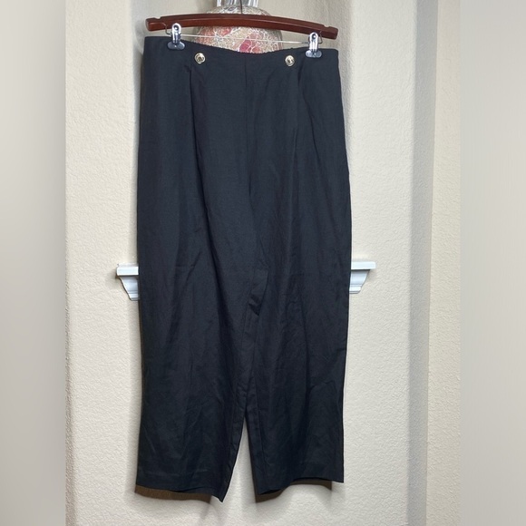 KARL LAGERFELD PARIS Women's Linen Blend Cropped Pants Size 14 - Picture 6 of 11